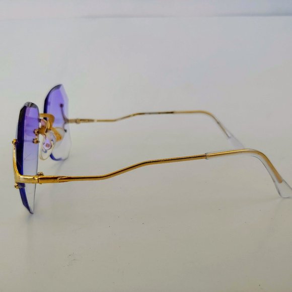 NWT Vintage 90's Lady Small Dia-Cut Bi-Focal Reading Sunglasses +3.25 (Blue) - Picture 2 of 4